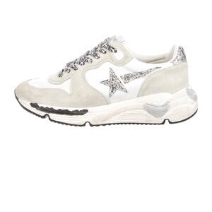 Authentic Golden Goose runner size 39 White and Gray Sneakers with Glitter Star